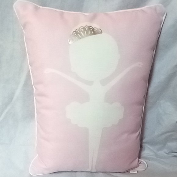 Decorative Pink Pillow , girls room, Ballerina , cute phrase , - Picture 1 of 6